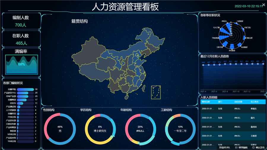 人力资源系统BI报表